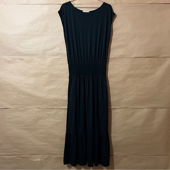 Nation LTD Dresses & Skirts - Nation LTD | Evonne Maxi Dress Pima Cotton Tiered Popover Smocked Black Size M